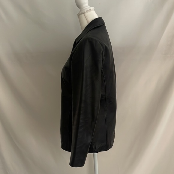 COPY - Macy’s Black Leather Jacket Petite - Picture 3 of 6